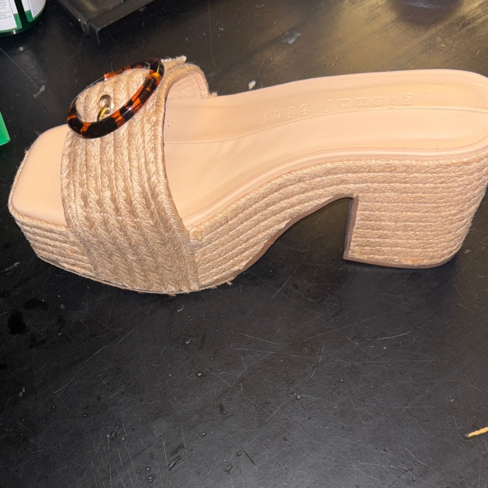 Gianni Bini Natural Raffia Slide Sandals Espadrille Size 8 - Picture 5 of 9